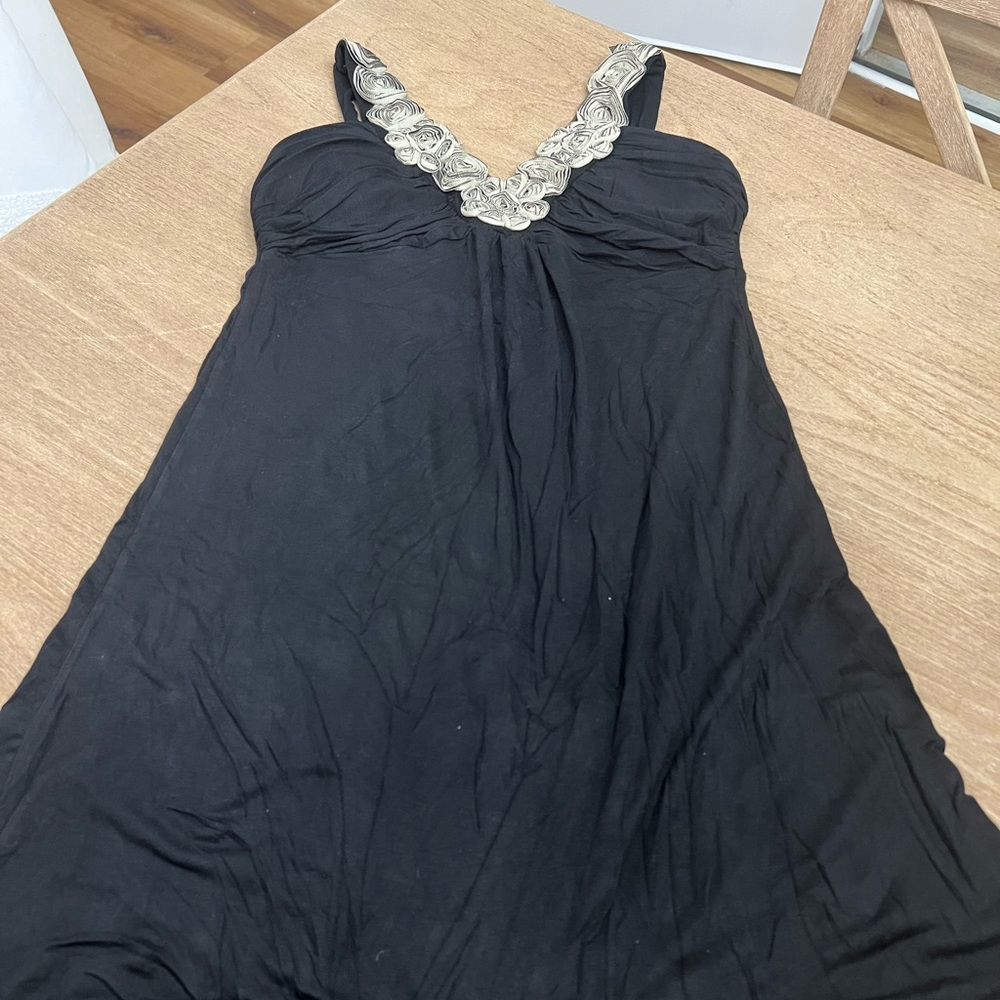 P Luca rosette black dress size large